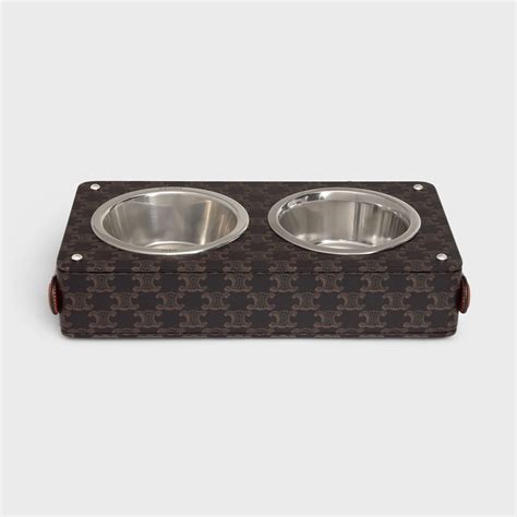 celine dog bowl|Double Dog Bowl in Nappa Lambskin with Triomphe Canvas .